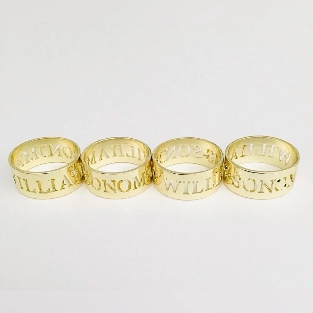 6 NEW RARE WILLIAMS SONOMA LOGO NAPKIN RINGS